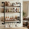 Kssiaz 3 Tier Industrial Pipe Floating Shelf, 24" Kitchen Wall