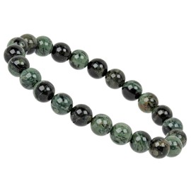 Eledoro PowerBead, Women’s Stretch Bead Bracelet, Made of 8 mm Gemstone Beads, 17 - 18 cm, gemstone, Green