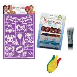 Princess Dracula Paraben Free Makeup Set - 1 Stencil + 12 Makeup Pens + 1 Glitter Gel + 3 Balloons Blumie