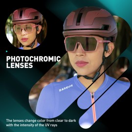 SCVCN Photochromic Cycling Glasses for Men and Women, Clear Sports Sunglasses, Cycling, MTB, Cycling Glasses, Running, Volleyball, Tennis, Driving, Fishing, Softball, Mountaineering, Golf, Hiking 06