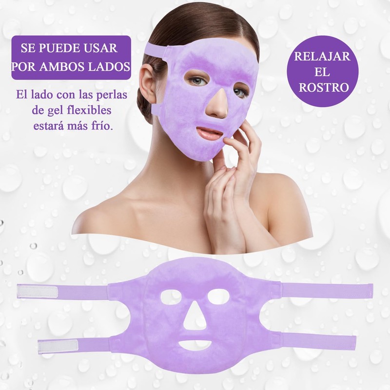 Antifaz de Gel para Cara Frío/Caliente con Respaldo de Felpa