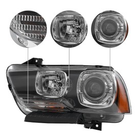 SBPKMARSCT Front HID Headlights Assembly Left Side for Dodge 2011-2014 Charger w/HID DRL Projector Driver Head Lights Direct Replacement Headlamps Assy Set (Left Driver Side)