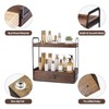 2-Tier Bathroom Counter Organizer with Drawer, Wooden Vanity Countertop Organizer