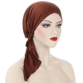YRANXQUN - Pañuelo para la cabeza de quimioterapia preatado para mujer, turbante, gorras de cáncer, cráneo, bandana para la cabeza, Café, M/talla única