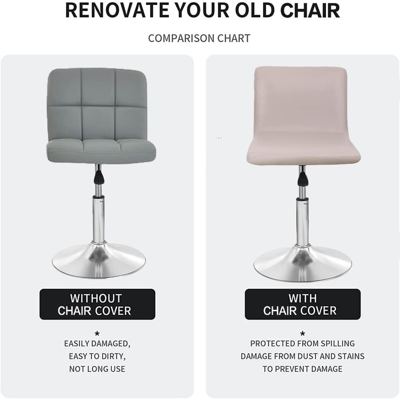 Waterproof Bar Stool Chair Covers, PU Leather Barstools Chair Covers,