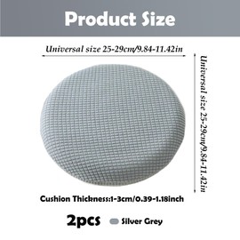 CHENNAN Pack of 2 Round Chair Cover Protector Washable Washable Dustproof Stool Cover Stretchy Wrinkle-Free for Bar Stools Rotatable Office Stool, Hairdressing Salon Swivel Stool (without Chairs)