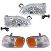 LABLT Replacement for 1998 1999 2000 Corolla Headlamps Chrome Housing