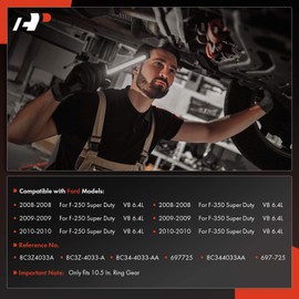 A-Premium Rear Differential Cover Compatible with Ford F-250 Super Duty 2008-2010, F-350 Super Duty 2008-2010, V8 6.4L and with 10.5 Inch Ring Gear