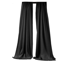 New Creations Fabric & Foam Inc, 5 Feet Wide by 9 Feet High Polyester Backdrop Drape Curtain Panel - (Black, 2 Panels 5 Ft Wide x 9 Ft High)