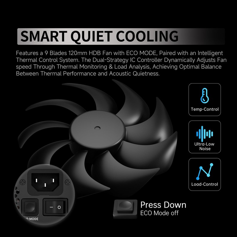 GOLDEN FIELD Nexus Gold 850W Full Modular Power Supply, 80Plus