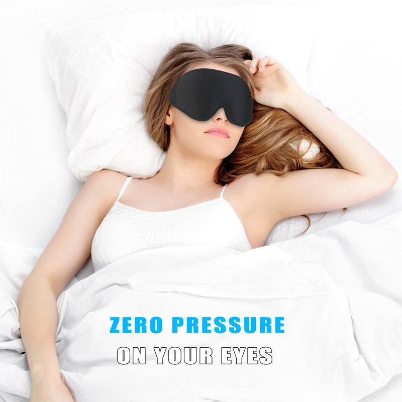 Sleep Mask for Women Men 3D Contoured Cup No Pressure