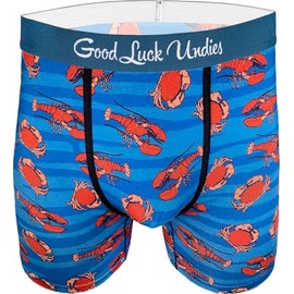 Good Luck Undies Men's Crabs & Lobsters Boxer Brief Underwear, Small