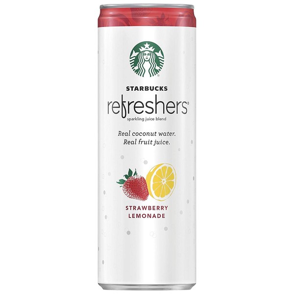 Starbucks, Refreshers with Coconut Water, Strawberry Lemonade, 12 fl Oz. Cans (12 Pack)