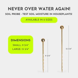 GU GREENERY : UNLIMITED Monitor Brass Soil Probe, Soil Sampler and Plant Moisture Meter, No Batteries Required, Root Aerator and Plant Water Monitor