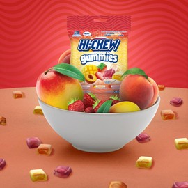 HI-CHEW GUMMIES Candy Bag of 9, 4.23 oz each, Mango Peach Strawberry Gummy Candy, Unique Fun Soft & Chewy, Immensely Juicy Fruit Flavors