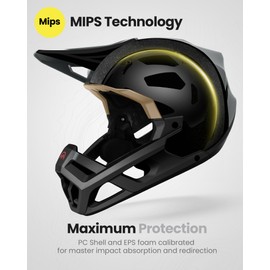 OutdoorMaster MIPS Full Face Mountain Bike Helmet for Men & Women - Two Removable Chin Pad, Ventilation Lightweight - Racing Downhill DH BMX MTB Helmet