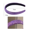 Feilguee 1 PCS Rhinestone Headband Glitter Non-Slip Wide Headband, Solid