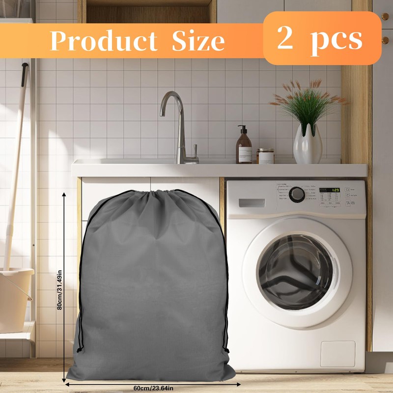 Pack of 2 Laundry Bags Travel, Waterproof Dirty Laundry Laundry