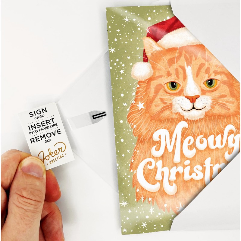 Joker Greeting Endless Meowy Christmas With Glitter - Loops a