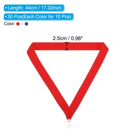 PATIKIL Award Neck Ribbons with Snap Clips Set, 30 Pcs Polyester Striped Medal Lanyards Ribbon for Competitions Sports Meetings Sports Party, Red, Blue, White