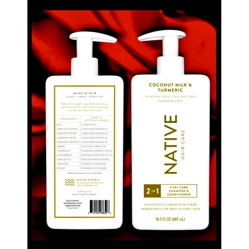 Native 2pk NATIVE 2 in 1 Coconut Milk & Turmeric