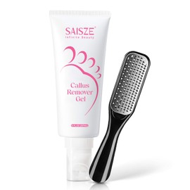 SAISZE Foot Callus Remover with Foot File, Extra Strength Callus Remover Gel with Brush Head, Professional Dead Skin Removal for Feet, 8oz