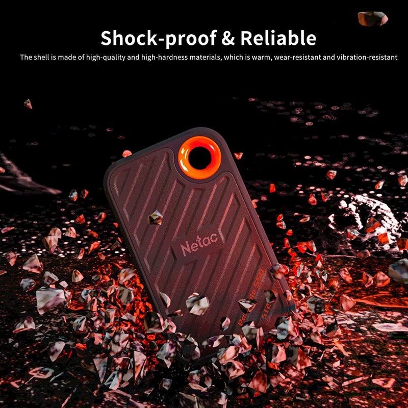 Netac 512GB Extreme Portable SSD External Solid State Drives Up