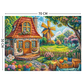 TangComplete - Country Cottage Puzzles for Adults 1000 Piece, Jigsaw Puzzles for Adults, Adult Challenging Game Toys, Impossible Puzzle, Family Decoration Puzzle