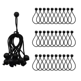 ValueHall Tarpaulin Tensioners Pack of 30 Tensioning Elastic Straps with Ball 13.5 cm Rubber Tensioner Ball Bungee Cord Expander Loops for Camping Tarp Cargo Tent Canopies Walls Cable Organisation