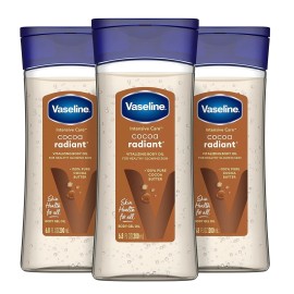 Vaseline Intensive Care Cocoa Radiant for Glowing Skin 3 Ct Body Gel Oil 6.8Oz