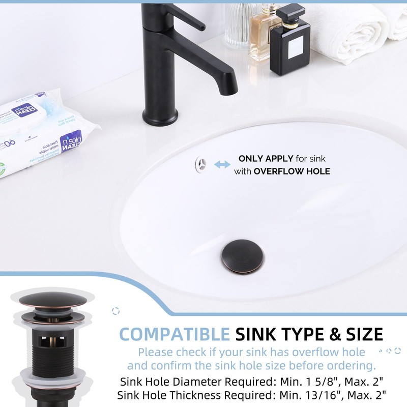 Angle Simple Bathroom Sink Drain with Overflow, Brass Pop Up