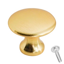 Decoranddecor Calico Kitchen Cabinet Knobs 32mm Diameter Minimal Round Design Gold