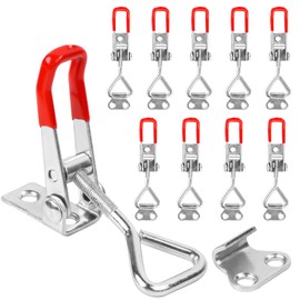 Byffoer Stainless Steel Toggle Latch, Pack of 10, Adjustable Toggle Lever Tensioner, Box Closure, Hold Capacity Latch Button Toggle Latch for Cupboards, Doors, Boxes, Suitcases