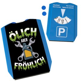 Ölich Aber Fröhlich Parking Disc for Mechanics Funny Sayings for Car-affine Technology Fans