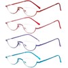 REAVEE 4 Pack Half Lens Reading Glasses for Women Retro
