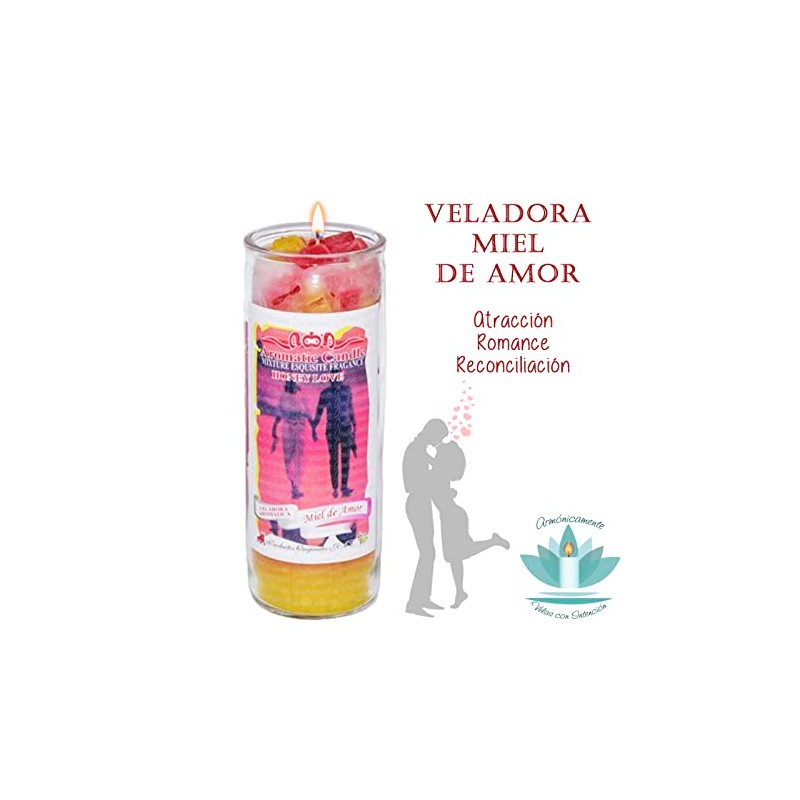 VELADORA MIEL DE AMOR | ATRACCIÓN, SEDUCCIÓN, VELA AROMÁTICA DE