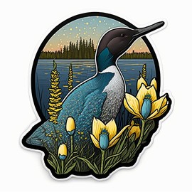 Yoonek Graphics Minnesota Loon and Lady Slipper Decal Sticker 1553Custom4