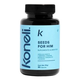 Koneli Seeds For Him | Suplemento Alimenticio | L-Arginina + L-Carnitina + Coenzima Q10 | 30 Cápsulas