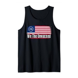 We The Unvaxxed Distressed Betsy Ross American Flag Tank Top