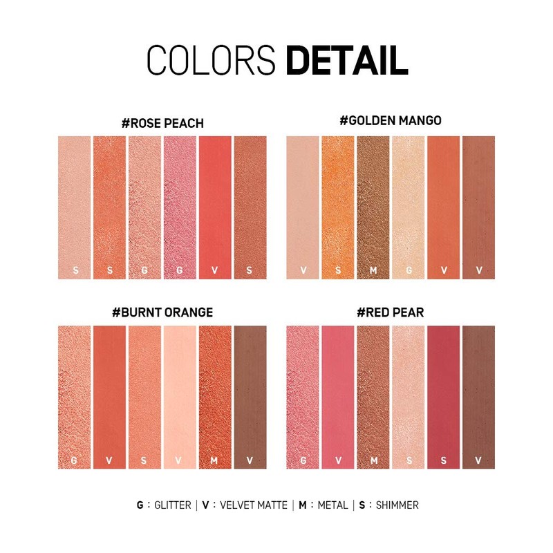 heme 6 color eyeshadow palette (6 colors in all) GOLDEN