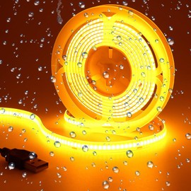 KXZM DC 5V USB COB Orange LED Strip Light USB Powered IP65 Waterproof 6.6ft/2M 640LEDs High Brightness Flexible LED Tape Lights