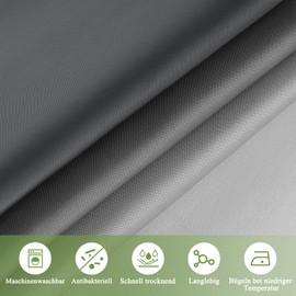 AooHome Shower Curtain 180 x 190 cm Textile, Grey Shower Curtains 120 g/m² Colour Gradient Bathroom Curtain Waterproof Washable Anti-Mould with 12 Shower Curtain Rings (White to Black)
