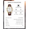 OLEVS Mens Leather Watch,Mens Watches Leather Band Easy to Read,Business