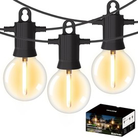 beatineon LED Outdoor String Lights 50Ft Patio Lights with 27 Shatterproof Globe G40 Edison Bulbs,Waterproof Outdoor Hanging Light for Holiday,Porch,Deck,Garden,Backyard, Balcony,2700K Dimmable