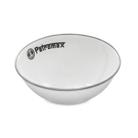 Petromax Enamel Bowls, Set of 2, White (1000 ml), Lightweight, Robust and Shockproof, Stainless Steel Edge for Hygiene, Scratch-Resistant and Easy to Clean, Perfect for Camping and Outdoor Use