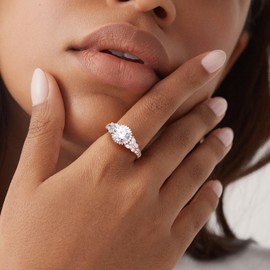 CAIDIKA 4.8 Carat Butterfly Cocktail Ring for Women & Men 925 Sterling Silver Round 5A Cubic Zirconia Diamond Rings Engagement Promise Ring, Size 8