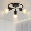 KEESFU 3-Light Kitchen Flush Mount Ceiling Light，Modern Round Track Lighting