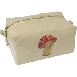 'Funny Cartoon Mushroom' Canvas Wash Bag/Makeup Case (CS00034921)