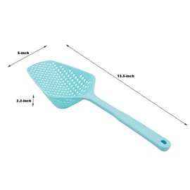 Goeielewe 3-Pack Food Scoop Colander Strainer Slotted Spoon with Handle, Plastic Heat-Resistant Large Slotted Strainer and Skimmer for Pasta, Vegetables, Salad (3 Colors)