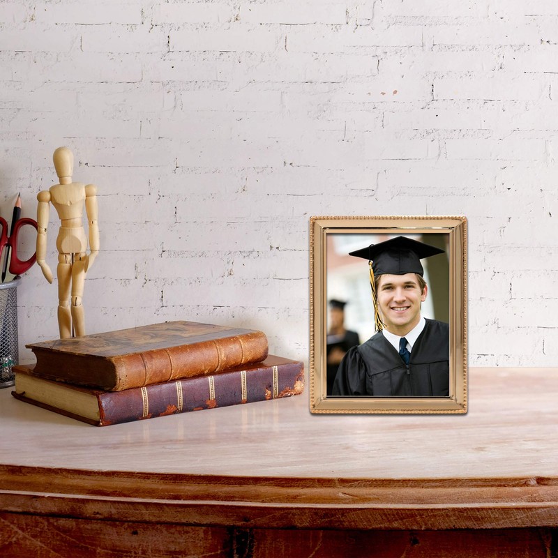 Lawrence Frames Classic Bead Picture Frame, 4x5, Gold